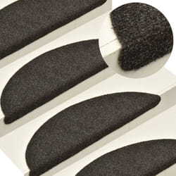vidaXL 10x Self-adhesive Stair Mats Anthracite Needle Punch Stairs Protection