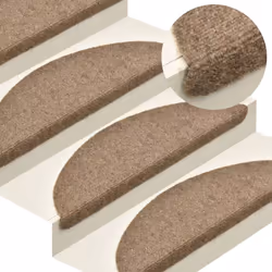 vidaXL Self-adhesive Stair Mats 10 pcs Beige 56x17x3 cm Stair Tread Needle Punch