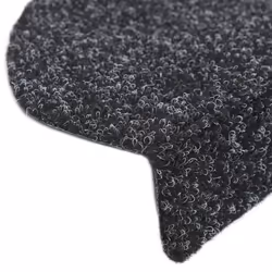 vidaXL 5x Self-adhesive Stair Mats Black Needle Punch Stairs Rug Protection - Additional view 6