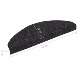 vidaXL 5x Self-adhesive Stair Mats Black Needle Punch Stairs Rug Protection - Additional view 7