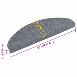 vidaXL 10x Self-adhesive Stair Mats Light Grey 65x21x4 cm Needle Punch Rug