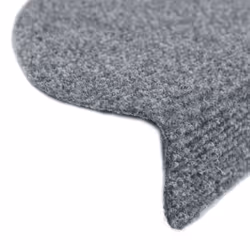 vidaXL 10x Self-adhesive Stair Mats Light Grey 65x21x4 cm Needle Punch Rug - Additional view 5