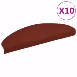 vidaXL 10x Self-adhesive Stair Mats Red Needle Punch Stair Rug Decoration