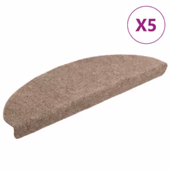vidaXL 5x Self-adhesive Stair Mats Cream Needle Punch Stair Rug Decoration