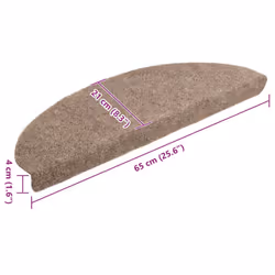 vidaXL 10x Self-adhesive Stair Mats Cream Needle Punch Stair Rug Decoration - Additional view 7