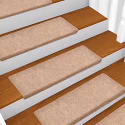 vidaXL Stair Mats 10 pcs Cream 65x21x4 cm Stair Tread Step Tread Needle Punch - Additional view 4