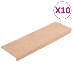 vidaXL Stair Mats 10 pcs Cream 65x21x4 cm Stair Tread Step Tread Needle Punch - Additional view 6