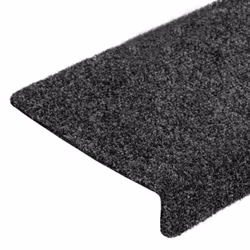 vidaXL Stair Mats Carpet Stair Tread Stair Step Rug 5 pcs Grey Needle Punch - Additional view 5
