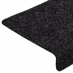 vidaXL Stair Mats Carpet Stair Tread Stair Step Rug 5 pcs Black Needle Punch - Additional view 5
