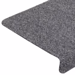 vidaXL Stair Mats Carpet Rug Stair Protector 5 pcs Light Grey Needle Punch - Additional view 5