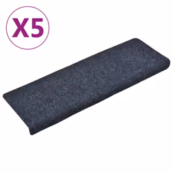 vidaXL Stair Mats Carpet Rug Stair Protector 5 pcs Needle Punch Anthracite
