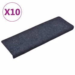 vidaXL Stair Mats Carpet Rug Stair Protector 10 pcs Anthracite Needle Punch - Additional view 2