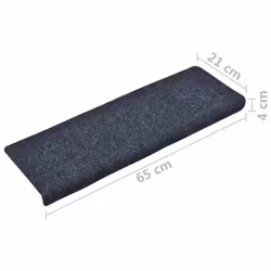 vidaXL Stair Mats Carpet Rug Stair Protector 10 pcs Anthracite Needle Punch - Additional view 6