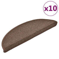 vidaXL Stair Mats Carpet Stair Tread Stair Step Rug Decor  10 pcs Coffee Brown