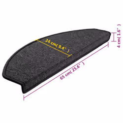 vidaXL Stair Mats Carpet Stair Tread Stair Step Rug Decor  10 pcs Anthracite - Additional view 8