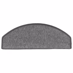 vidaXL Stair Mats Carpet Stair Tread Stair Step Rug Decor  10 pcs Dark Grey - Additional view 4
