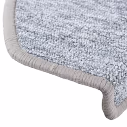 vidaXL Stair Mats Carpet Stair Tread Stair Step Rug Decor  10 pcs Light Grey - Additional view 6