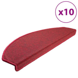 vidaXL Carpet Stair Treads Dark Green Stair Step Rug Protection Home Decor - bordeaux red