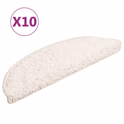 vidaXL Stair Mats Home Decorative Stair Step Rug Carpet Protector Tread Mat - white, 56 x 17 x 3 cm/ 10 pcs