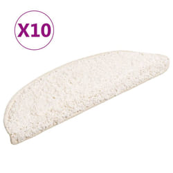 vidaXL Stair Mats Home Decorative Stair Step Rug Carpet Protector Tread Mat - white, 56 x 17 x 3 cm/ 10 pcs