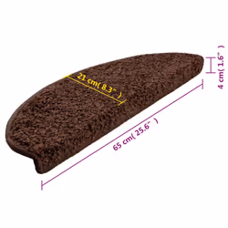 vidaXL Stair Mats 10 pcs Brown Home Decor Stair Step Rug Carpet Protector - Additional view 8