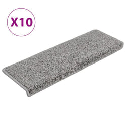 vidaXL Carpet Stair Treads Decorative Stair Step Protector Rug Stair Mats - grey, 10
