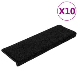 vidaXL Carpet Stair Treads Decorative Stair Step Protector Rug Stair Mats - black, 10