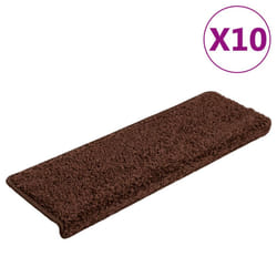 vidaXL Carpet Stair Treads Decorative Stair Step Protector Rug Stair Mats - dark brown, 10