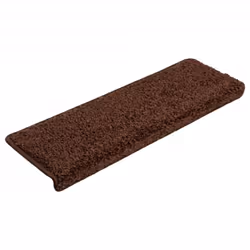 vidaXL Carpet Stair Treads Decorative Stair Step Protector Rug Stair Mats - dark brown, 10