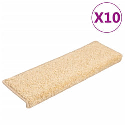 vidaXL Carpet Stair Treads Decorative Stair Step Protector Rug Stair Mats - brown, 10