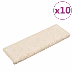 vidaXL Carpet Stair Treads Decorative Stair Step Protector Rug Stair Mats - white, 10