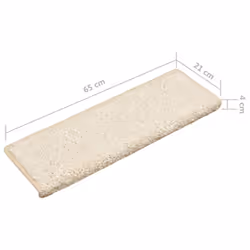 vidaXL Carpet Stair Treads Decorative Stair Step Protector Rug Stair Mats - white, 10 - Additional view 6