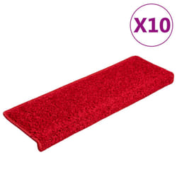 vidaXL Carpet Stair Treads Decorative Stair Step Protector Rug Stair Mats - red, 10