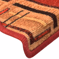 vidaXL Self-adhesive Stair Mats Carpet Stair Treads Stair Step Protector Rug - red, 10 pcs - Additional view 6