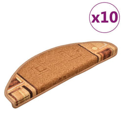 vidaXL Self-adhesive Stair Mats Carpet Stair Treads Stair Step Protector Rug - beige, 10 pcs