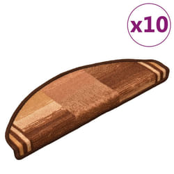vidaXL Self-adhesive Stair Mats Carpet Stair Treads Stair Step Protector Rug - brown, 10 pcs