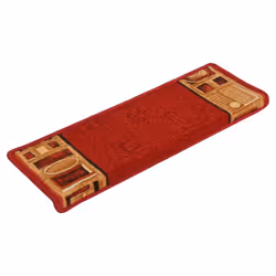 vidaXL Self-adhesive Stair Mats Carpet Stair Treads Stair Step Protector Rug - red, 5 pcs/Rectangular - Additional view 2