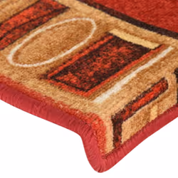 vidaXL Self-adhesive Stair Mats Carpet Stair Treads Stair Step Protector Rug - red, 10 pcs/Rectangular - Additional view 6
