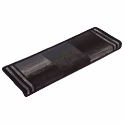 vidaXL Self-adhesive Stair Mats Carpet Stair Treads Stair Step Protector Rug - black and grey