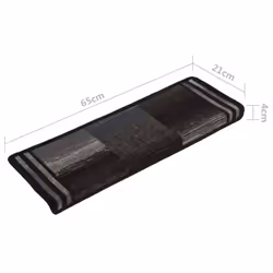 vidaXL Self-adhesive Stair Mats Carpet Stair Treads Stair Step Protector Rug - black and grey - Additional view 6