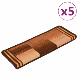 vidaXL Self-adhesive Stair Mats Carpet Stair Treads Stair Step Protector Rug - brown, 5 pcs/Rectangular