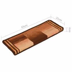 vidaXL Self-adhesive Stair Mats Carpet Stair Treads Stair Step Protector Rug - brown, 5 pcs/Rectangular - Additional view 6