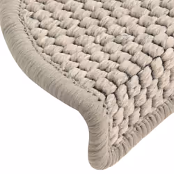 vidaXL Stair Mats Self-adhesive Carpet Stair Rug Sisal-Look 15 pcs Silver - Additional view 5
