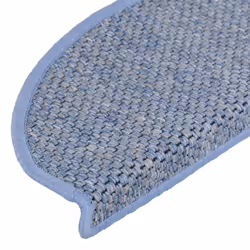 vidaXL Self-adhesive Stair Mats Stair Treads Protector Rug Sisal-Look 15 pcs - blue, 56 x 17 x 3 cm/ 15 pcs - Additional view 6