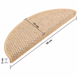 vidaXL Stair Mats Stair Protector Self-adhesive Sisal-Look 15 pcs Light Beige - Additional view 6