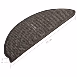 vidaXL Stair Mats Stair Protector Self-adhesive Sisal-Look 15 pcs Anthracite - Additional view 3