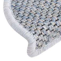 vidaXL Stair Mats Carpet Stair Tread Rug Self-adhesive Sisal-Look 15 pcs Blue - Additional view 7