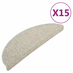 vidaXL Stair Mats Self-adhesive Carpet Stair Rug Sisal-Look 15 pcs Light Green - Additional view 2