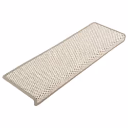 vidaXL Stair Mats Carpet Stair Tread Rug Self-adhesive Sisal-Look 15 pcs Platina - Additional view 3