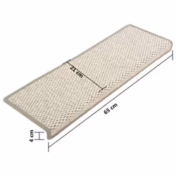 vidaXL Stair Mats Carpet Stair Tread Rug Self-adhesive Sisal-Look 15 pcs Platina - Additional view 4